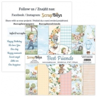 ScrapBoys Best Friends paperpack 12 vel + cut out elements - Dubbelzijdig