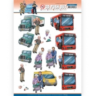 3D Push Out - Professions Big Guys -  Bus Driver 