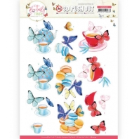 3D Push Out - Jeanine's Art - Butterfly Touch - Blue Butterfly