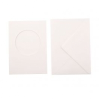 Vaessen Creative - Passepartout rond 5 stuks wit