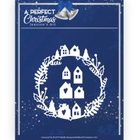 Jeanine's Art - A Perfect Christmas - Snijmal - Christmas Houses Wreath