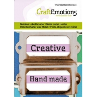 CraftEmotions Metalen label houder groot oud brons 2 stuks
