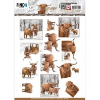 Amy Design - Sturdy Winter - 3D Push out Scottish Highlander