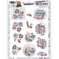 Yvonne Creations - Back to the fifties - 3D Push Out - Burgers