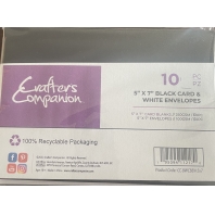 Crafters Companion 10 Cards & Envelopes 13x18 cm Black &White