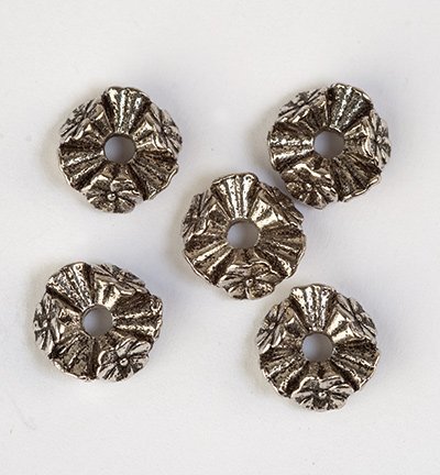 Flower spacer beads , platinum