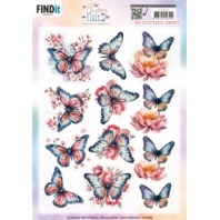 Berrie's Beauties - 3D knipvel - Pink Flutters