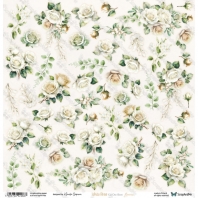ScrapAndMe - Designpapier - White Roses Cut Out Sheet Flowers - 30,5x30,5cm 