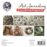 Art Journaling & Card Making Backgrounds Set Fairies groen-lila-zalm