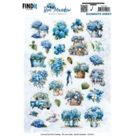 Berrieâ€™s Beauties - Blue Meadow - Knipvel - Elements Sheet