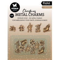 Studio Light - Christmas Metal Charmes - Christmas Vintage Gold ( 10x)