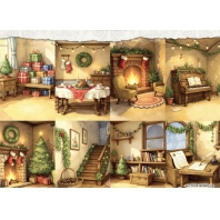 Creative Art - Collagepapier 02 - Bunnies Cozy Home