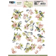 Precious Marieke - Navy ElÃ©gance - 3D Knipvel - Flower Birds