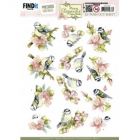 Precious Marieke - Navy ElÃ©gance - 3D Push Out - Flower Birds