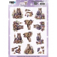 Berrieâ€™s Beauties - Pastel Purple Christmas - 3D knipvel - Owl