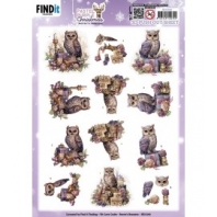 Berrieâ€™s Beauties - Pastel Purple Christmas - 3D Push Out - Owl