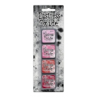 Tim Holtz Distress Mini Oxide Ink Pads #1( Spun Sugar, Picked Raspberry, Festive Berries, Lumberjack