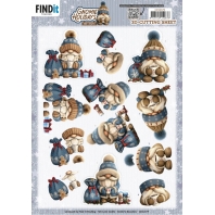 Berries Beauties - Gnome Hollidays - 3D Knipvel - Navy