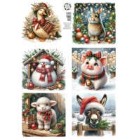 Decoupage knipvel A4 Friends for Life - Kerst 1