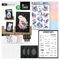 3D Velvet Cards - Berries Beauties - Happy Blue Birds