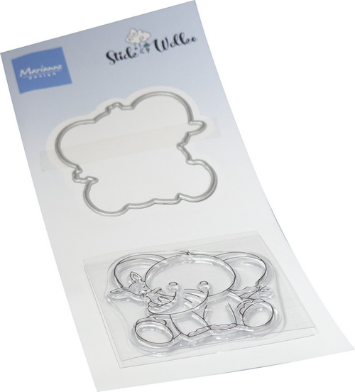Marianne Design Clear Stamp & dies Elephant hug