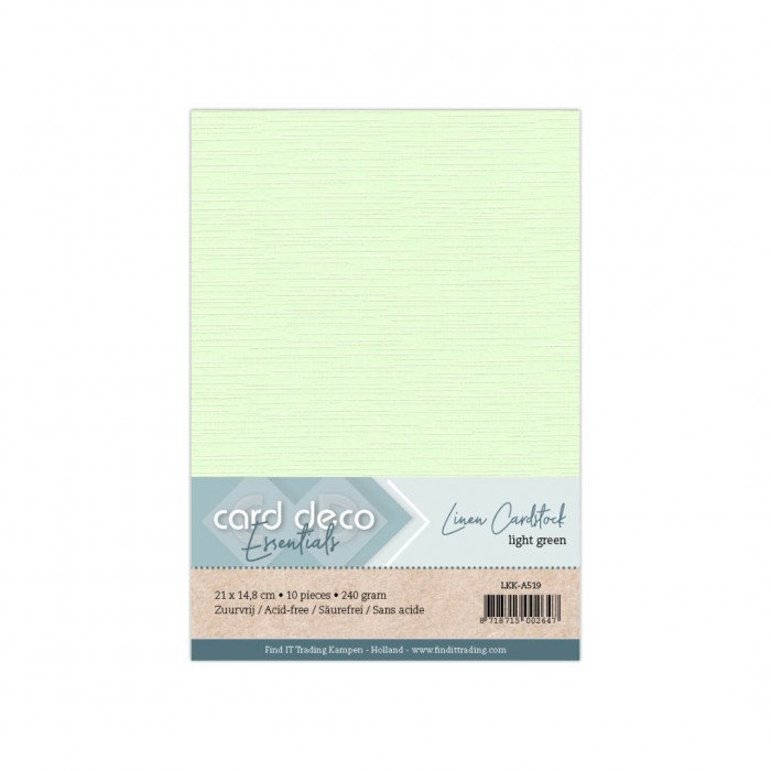 Card Deco Essentials - Linnenkarton A5 - Lichtgroen 19 - 10 stuks 
