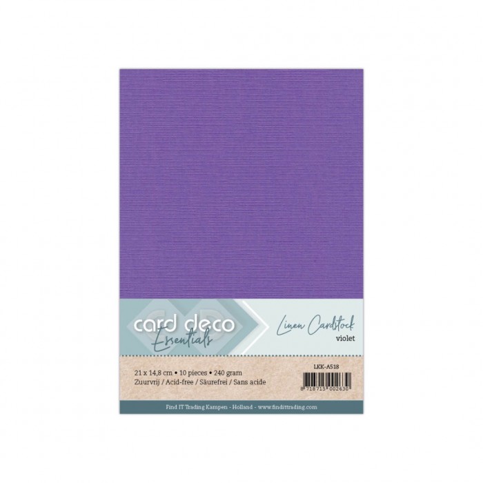 Card Deco Essentials - Linnenkarton A5 - Violet 18 - 10 stuks