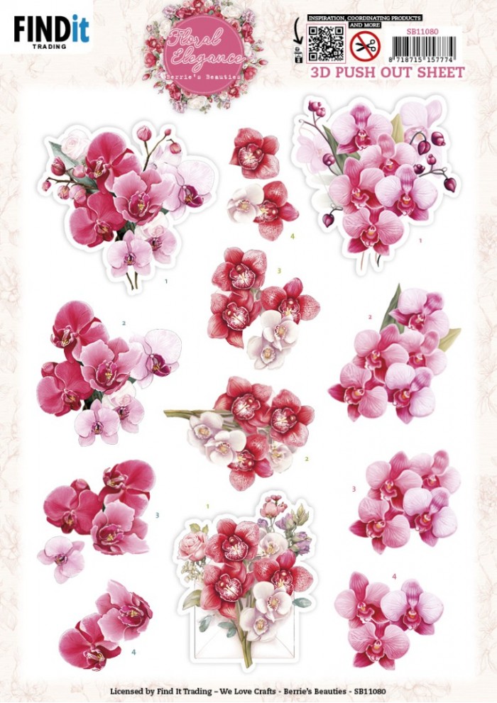 Berries Beauties - Floral Elegance 3D Push Out - Orchid Grace