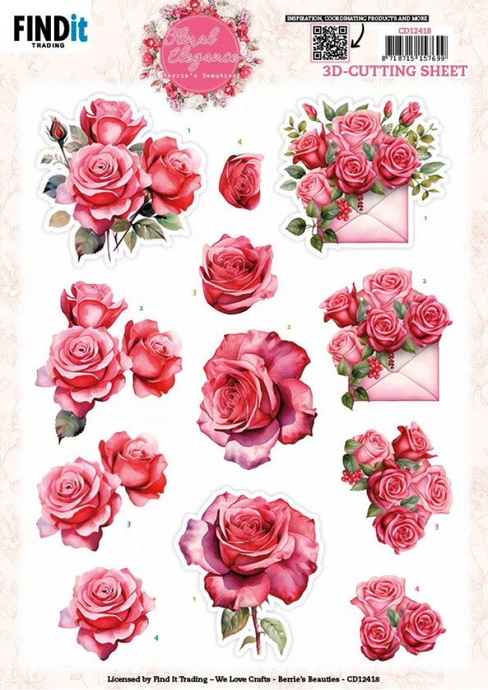 Berries Beauties - Floral Elegance 3D knipvel - Romantic Roses