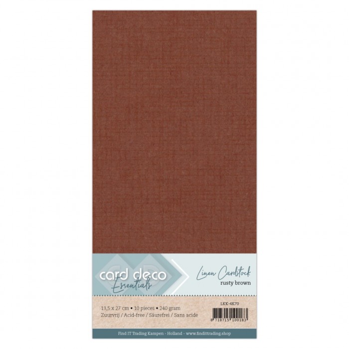 Card deco Essentials - Linnenkarton 4K - Rusty Brown