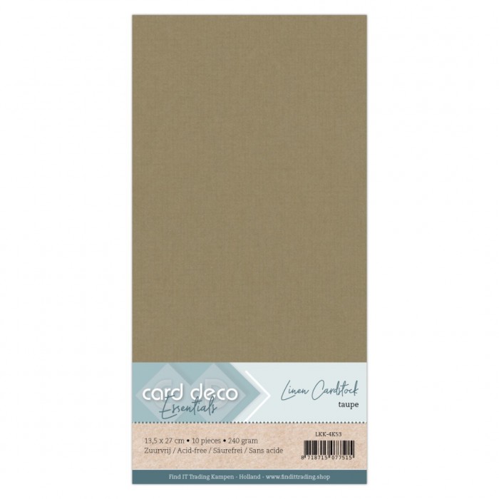 Card deco Essentials - Linnenkarton 4K - Taupe