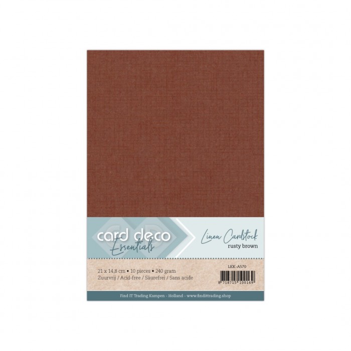 Card deco Essentials - Linnenkarton A5 - Rusty Brown 70