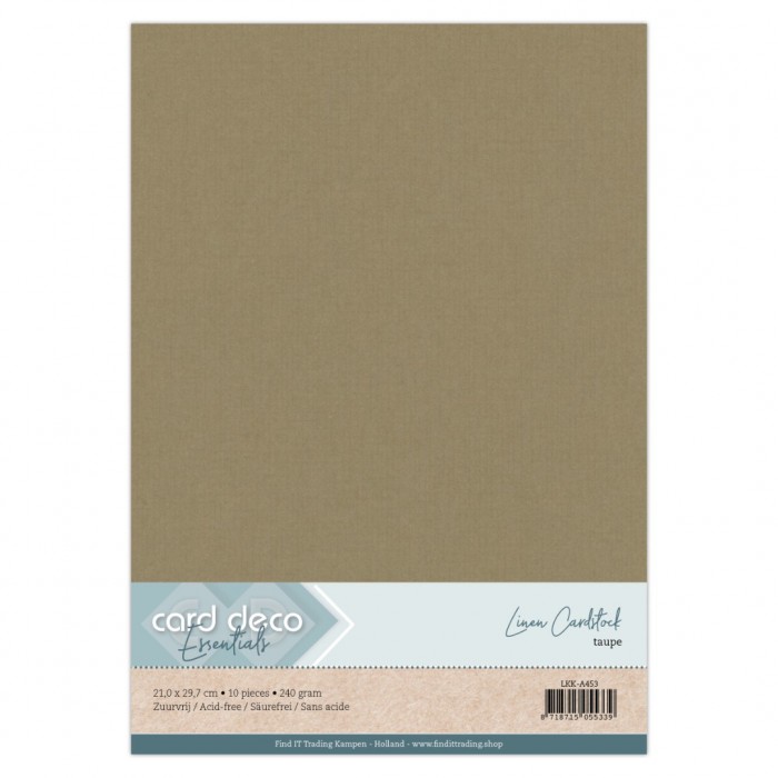 Card deco Essentials - Linnenkarton A4 - Taupe 