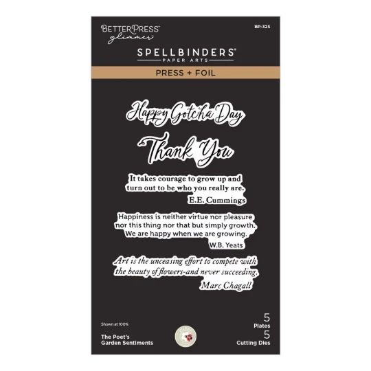 Spellbinders - Press + Foil - The Poets Garden Sentiments