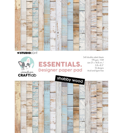 Studio Light - Creative Craftlab -Friendz Design Paper Pad Shabby Wood