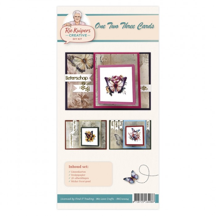 Rie Kuipers - Creative Day Kit - One Two Three Cards - Butterflies
