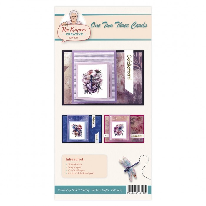 Rie Kuipers Creative Day Kit - One Two Three Cards - Dragonflies