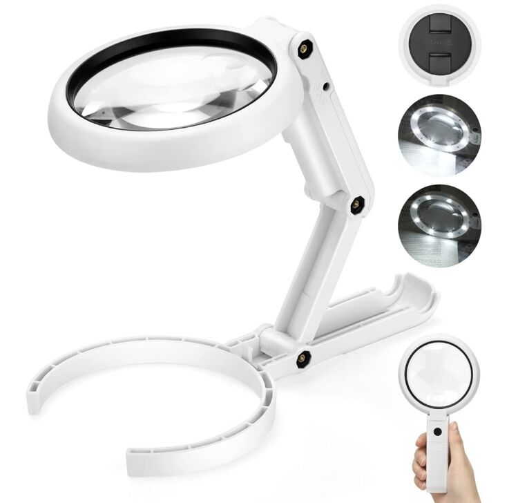 Opvouwbare handloep met led- lamp 5x - 11x oplaadbaar