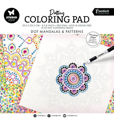 Studio Light Dotting Coloring Pad - 20,3x20,3cm