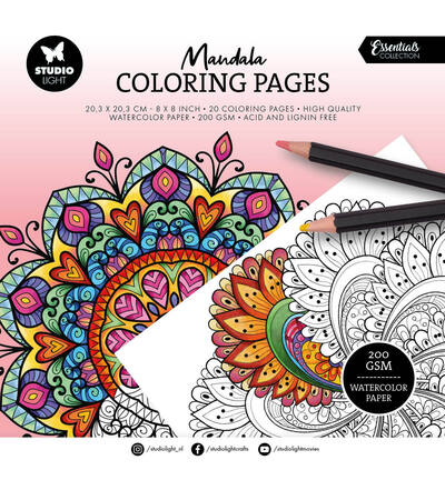 Studio Light - Mandela Coloring Pages - 20,3x20,3cm
