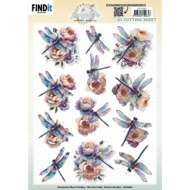 Berries Beauties - Dragonflies - 3D Knipvel - Azure