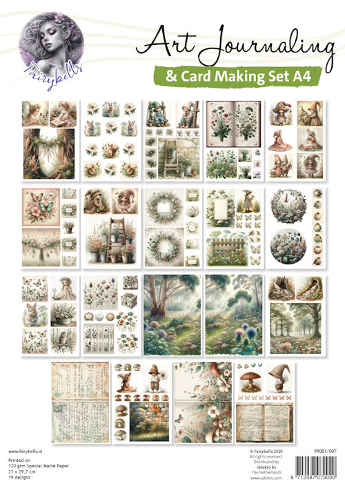 Art Journaling - Fairybells - Card making set A4 - Magical Nature