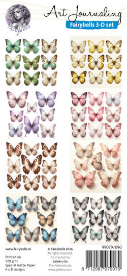 Art Journaling - Fairybells 3D setje Kleurrijke Vlinders