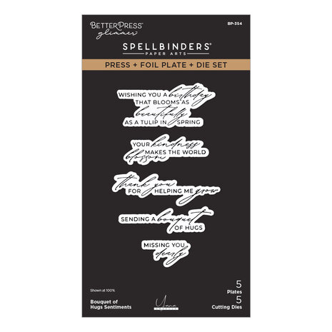 Spellbinders - Press + Foil plate + Die set - Bouquet of Hugs Sentiments