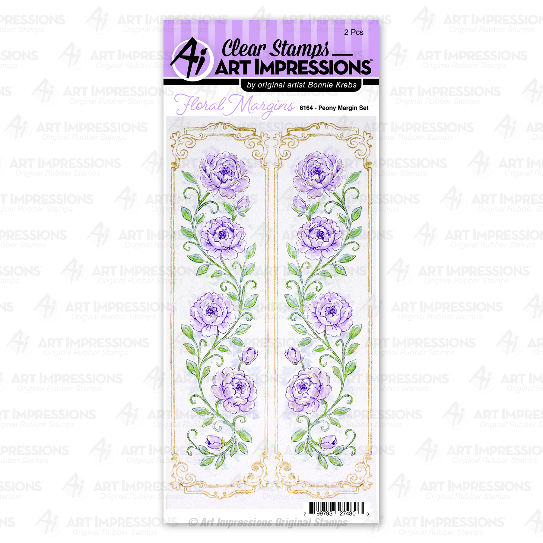 Art Impressions - Peony Margin Set 6164