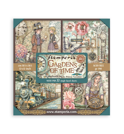Stamperia - Gardens of Time - Maxi Pad 20,3x20,3cm paperpad