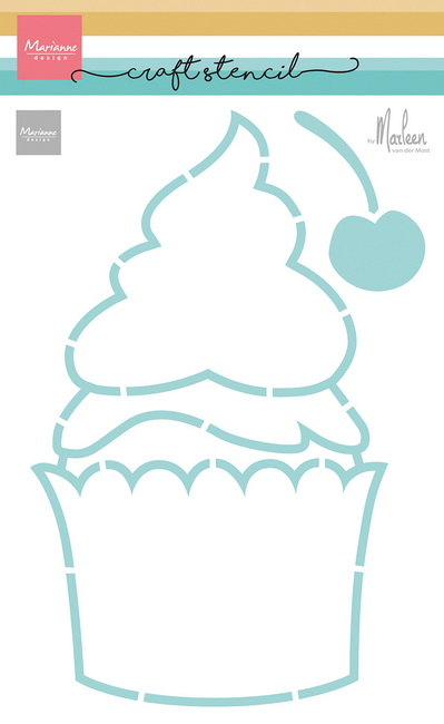 Marianne Design - Craft Stencil - Cup Cake by Marleen