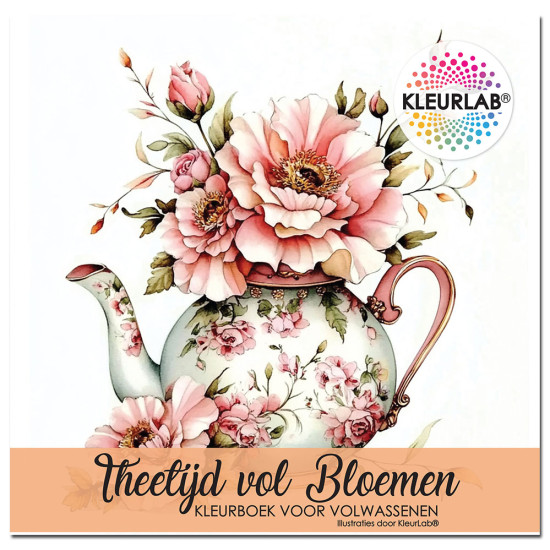 Kleurlab - kleurboek voor volwassenen - Theetijd vol bloemen