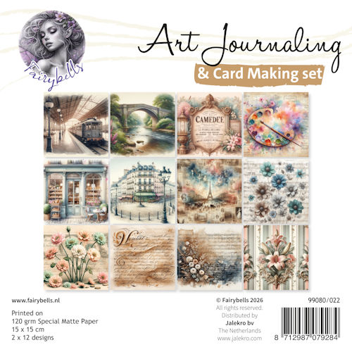 Art Journaling & Card Making Backgrounds Set a Paris