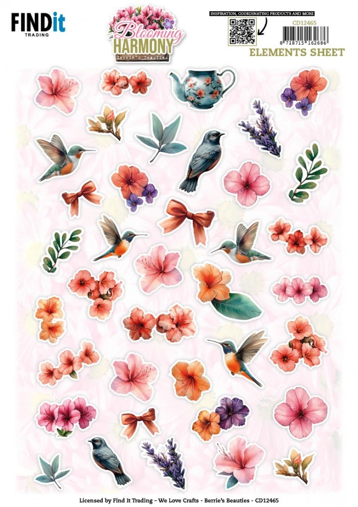 Berries Beauties - Blooming Harmony - 3D knipvel - Elements Sheet